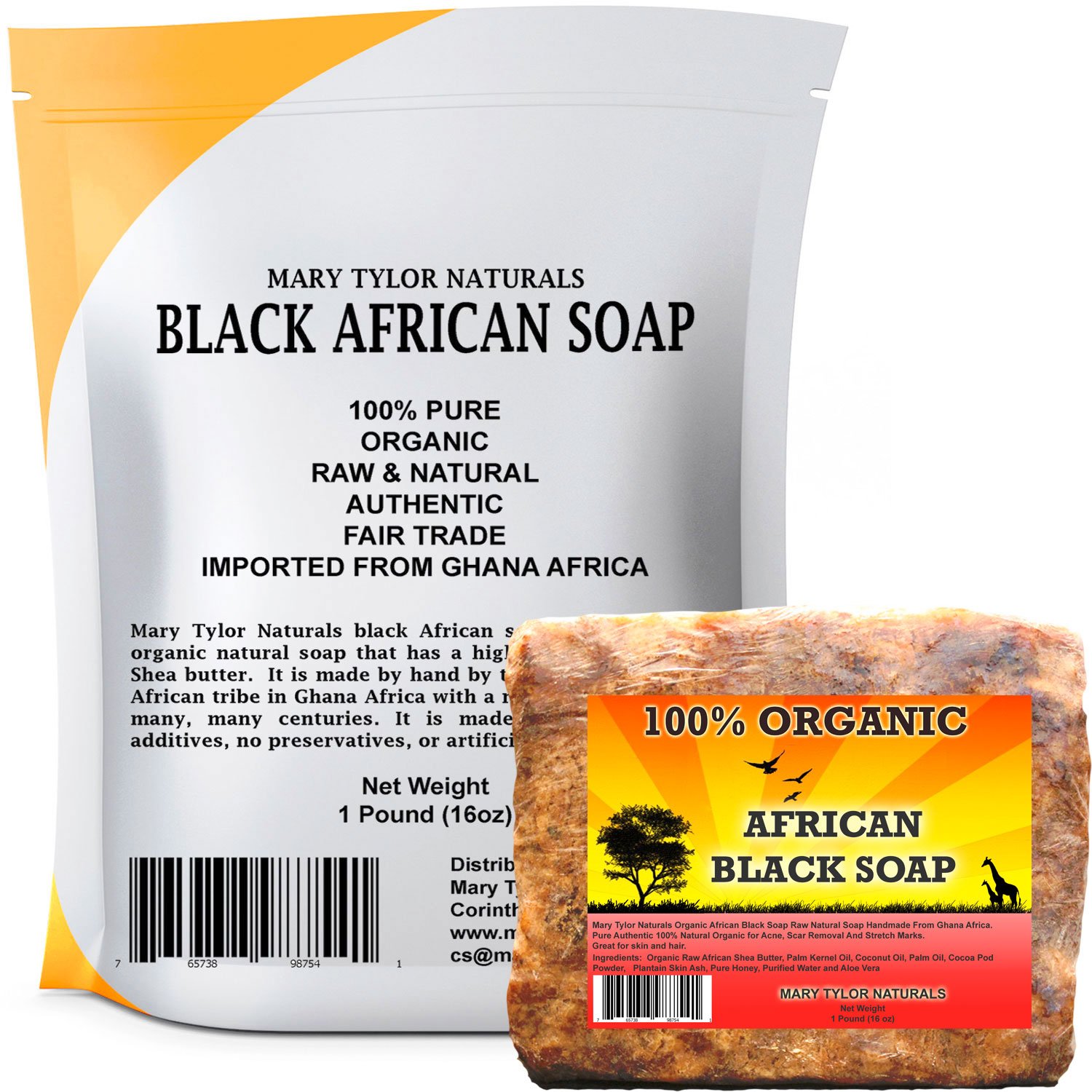 African Black Soap 1 lb 100% Natural Raw African Black Soap for Acne ...