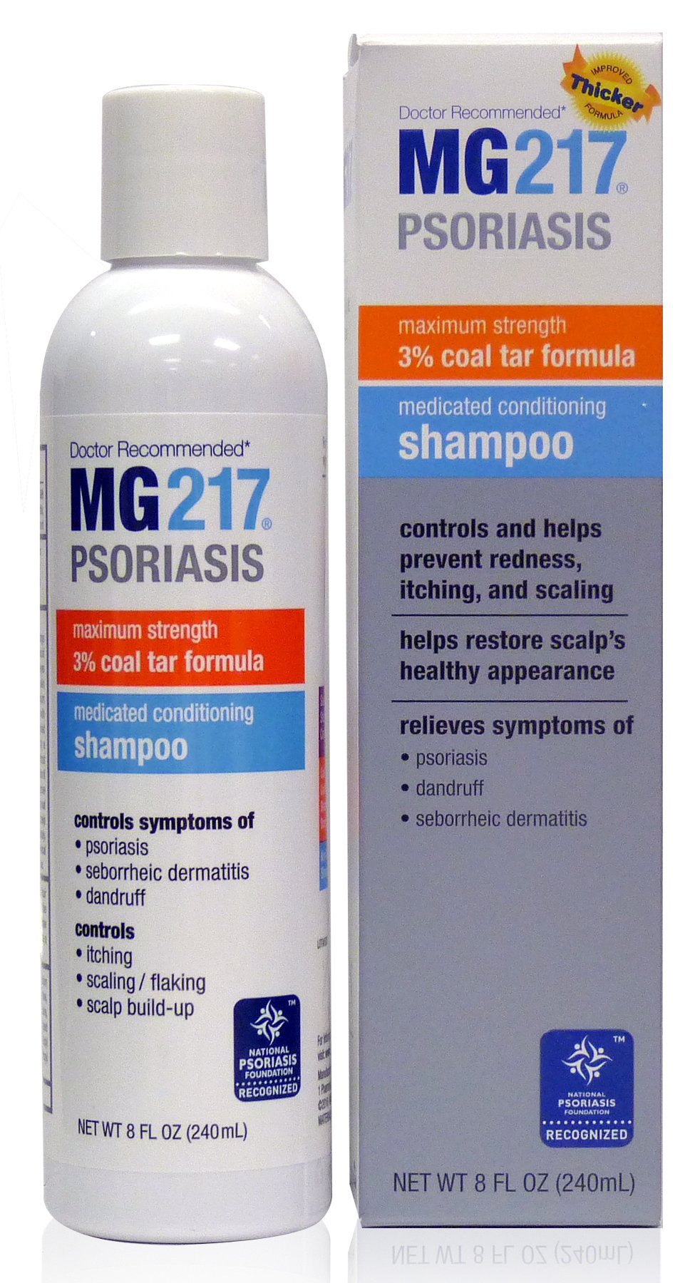 MG217 Psoriasis Medicated Conditioning 3% Coal Tar Formula Shampoo, 8 ...